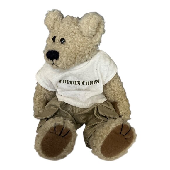 Geo Pals Cotton Corps Teddy Bear – 9” Plush – Khaki Pants & T-Shirt – Vintage 19 - Picture 2 of 5